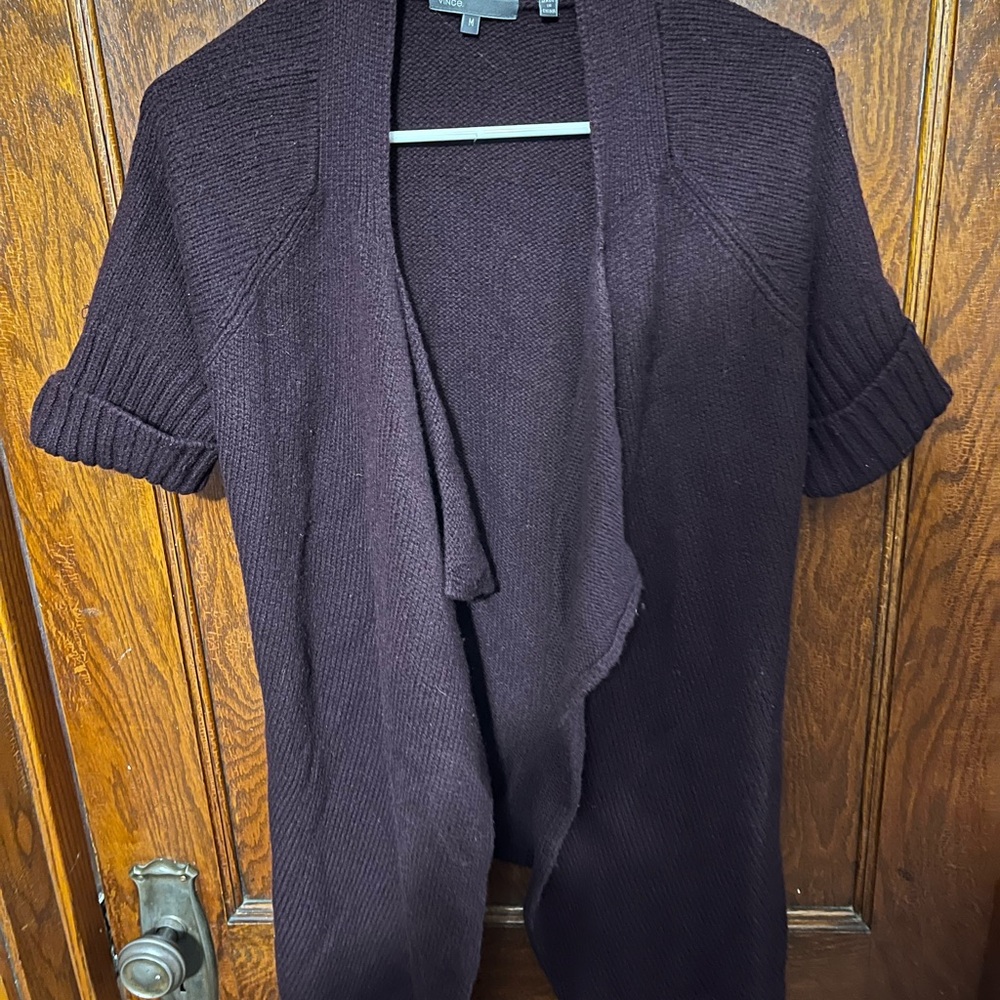 Women's purple Open-Front Sweater m